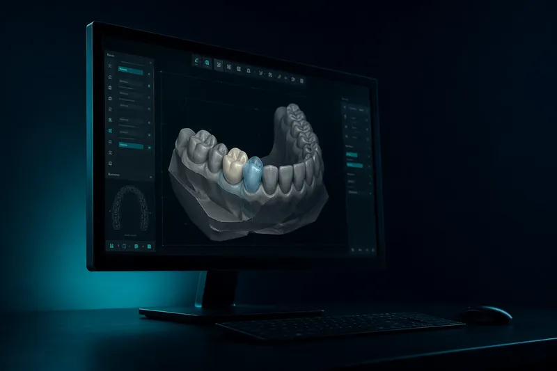CAD programoje projektuojamas cirkonio vainikėlis