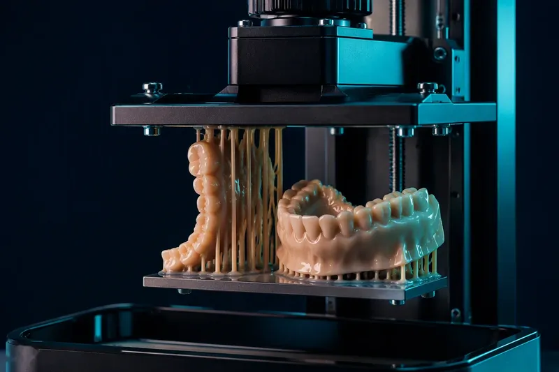 3D spausdintuvas, gaminantis odontologinį modelį